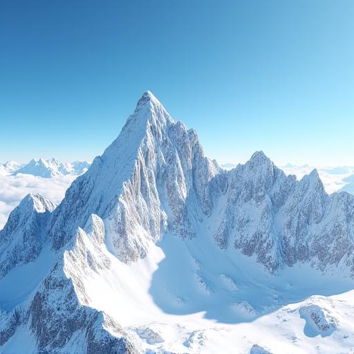 Snow-capped Alpine peaks under a clear blue sky