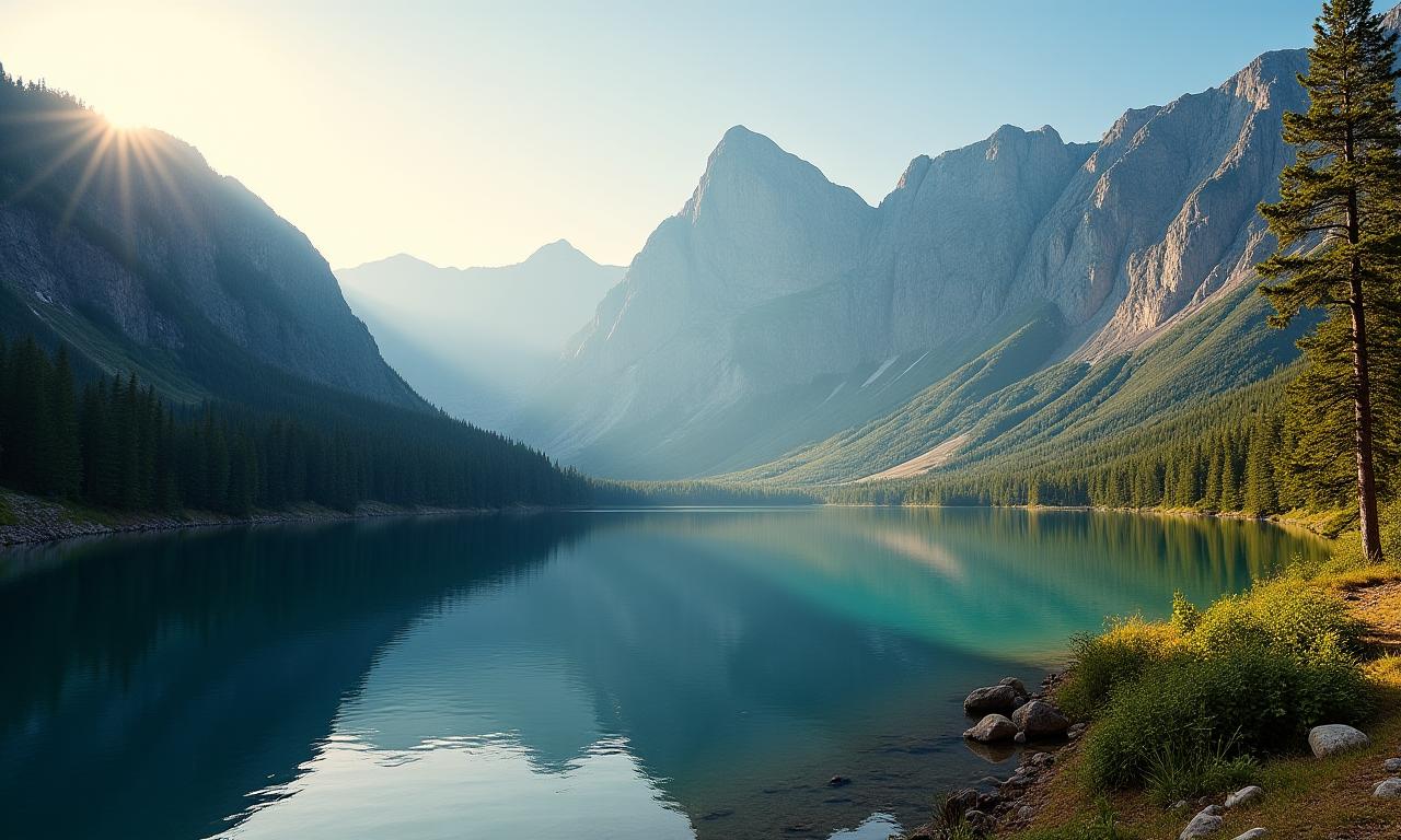 Stunning mountain landscape with a serene lake, reflecting the adventures offered by Gvasu Travels.